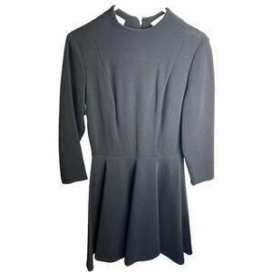 Vintage Abella Paris 60s Dress Black Dress Wool Knit Size 16